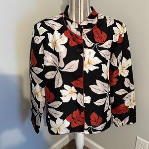 Adrianna Papell Floral Silk Jacket Size 16